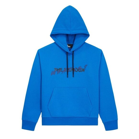 The Kooples Men's Hoodie Large Blue Neoprene, "What Is" Inscription, Heavyweight - Picture 1 of 14